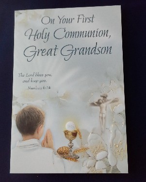 First Communion Card: Great Grandson